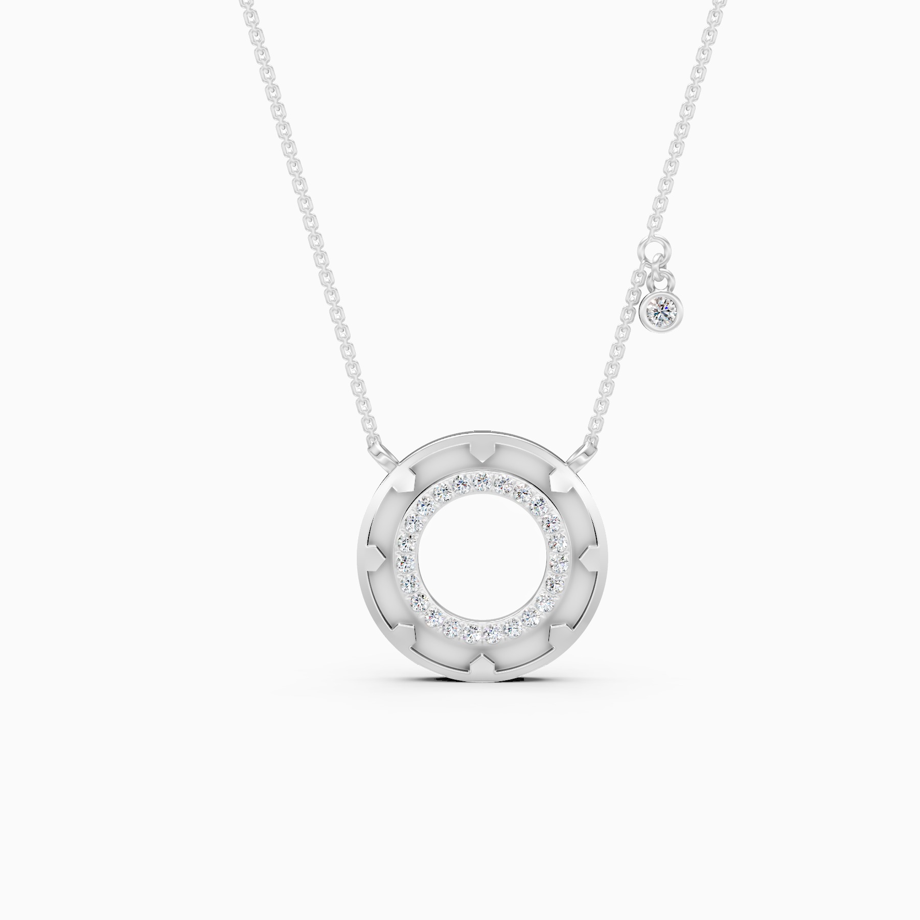 Circle Gold Lab Grown Diamond Necklace